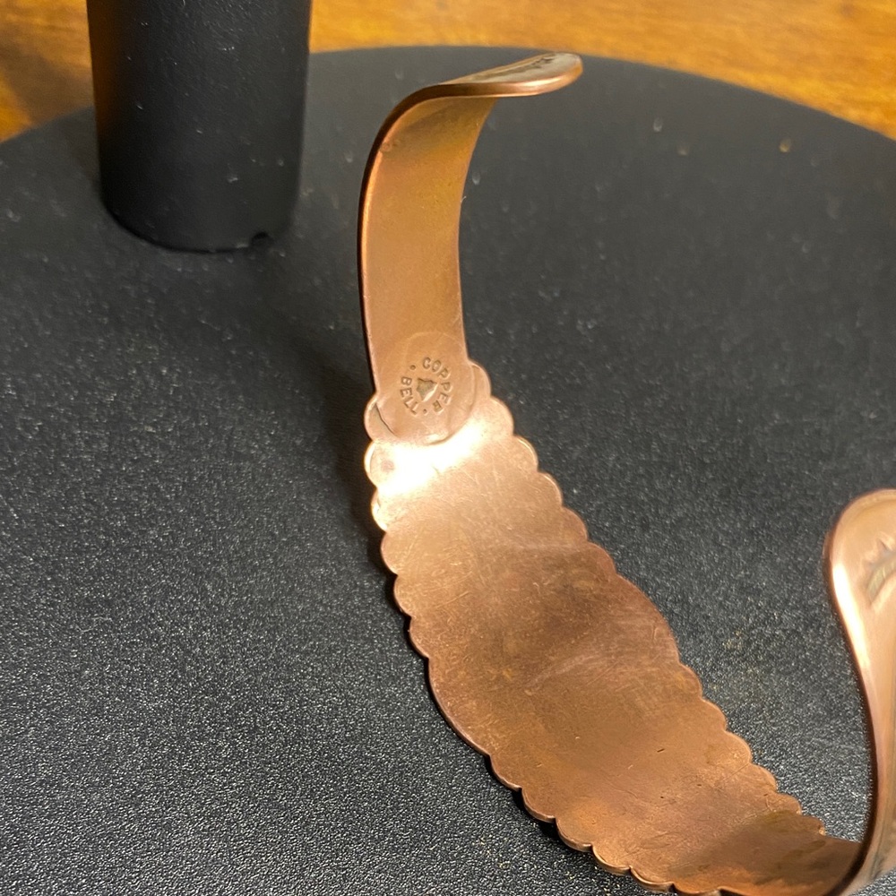 Vintage Bell Copper Cuff Bracelet - Picture 6 of 7
